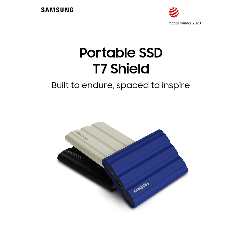 Samsung External SSD 2TB T7 (With TYPE-C And USB 3.2) Blue view 4